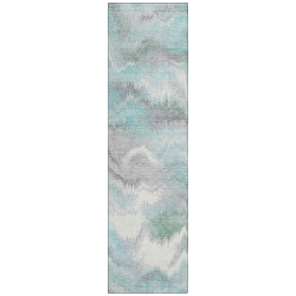 Machine Washable Indoor/Outdoor Chantille ACN2258 Teal 2'3" x 7'6" Runner Rug. Picture 1