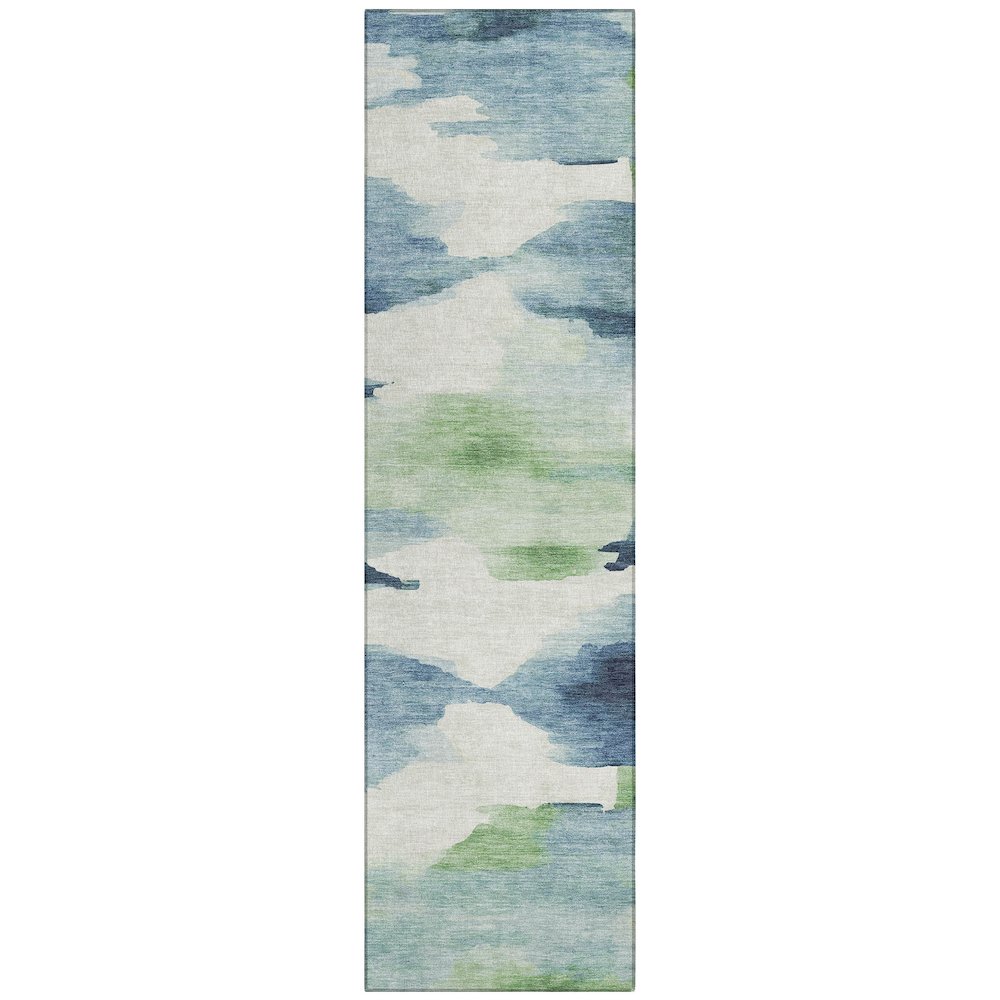 Machine Washable Indoor/Outdoor Chantille ACN2259 Blue 2'3" x 7'6" Runner Rug. Picture 1
