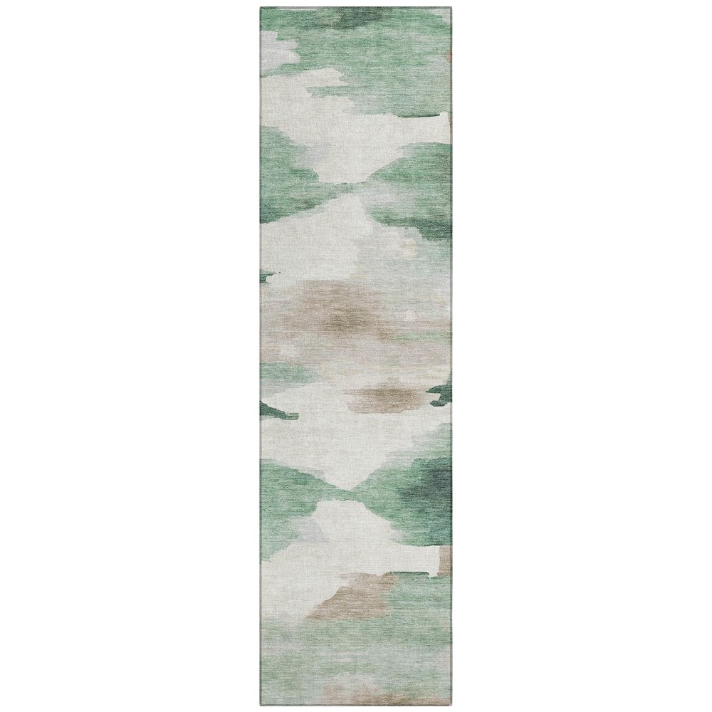 Machine Washable Indoor/Outdoor Chantille ACN2259 Green 2'3" x 7'6" Runner Rug. Picture 1