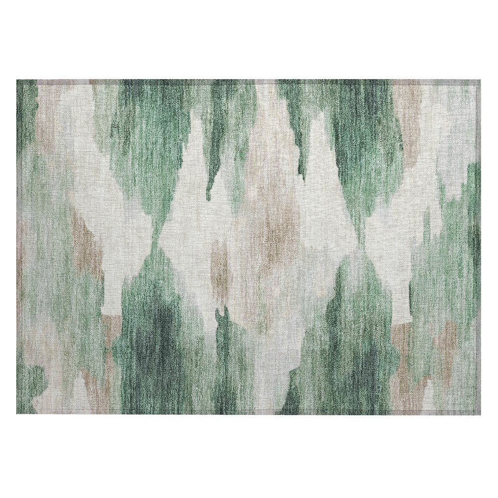Machine Washable Indoor/Outdoor Chantille ACN2259 Green 1'8" x 2'6" Rug. Picture 1