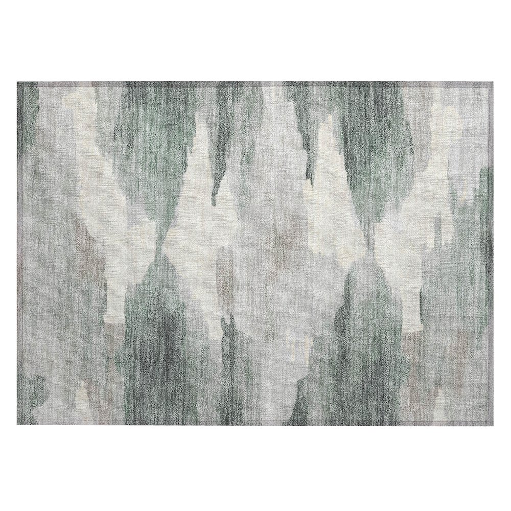 Machine Washable Indoor/Outdoor Chantille ACN2259 Green 1'8" x 2'6" Rug. Picture 1