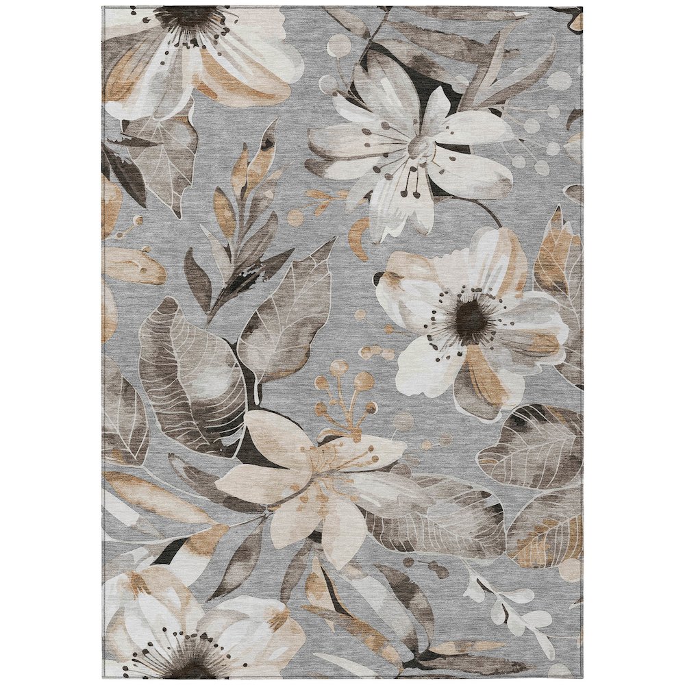 Machine Washable Indoor/Outdoor Chantille ACN2260 Gray 2'6" x 3'10" Rug. Picture 1