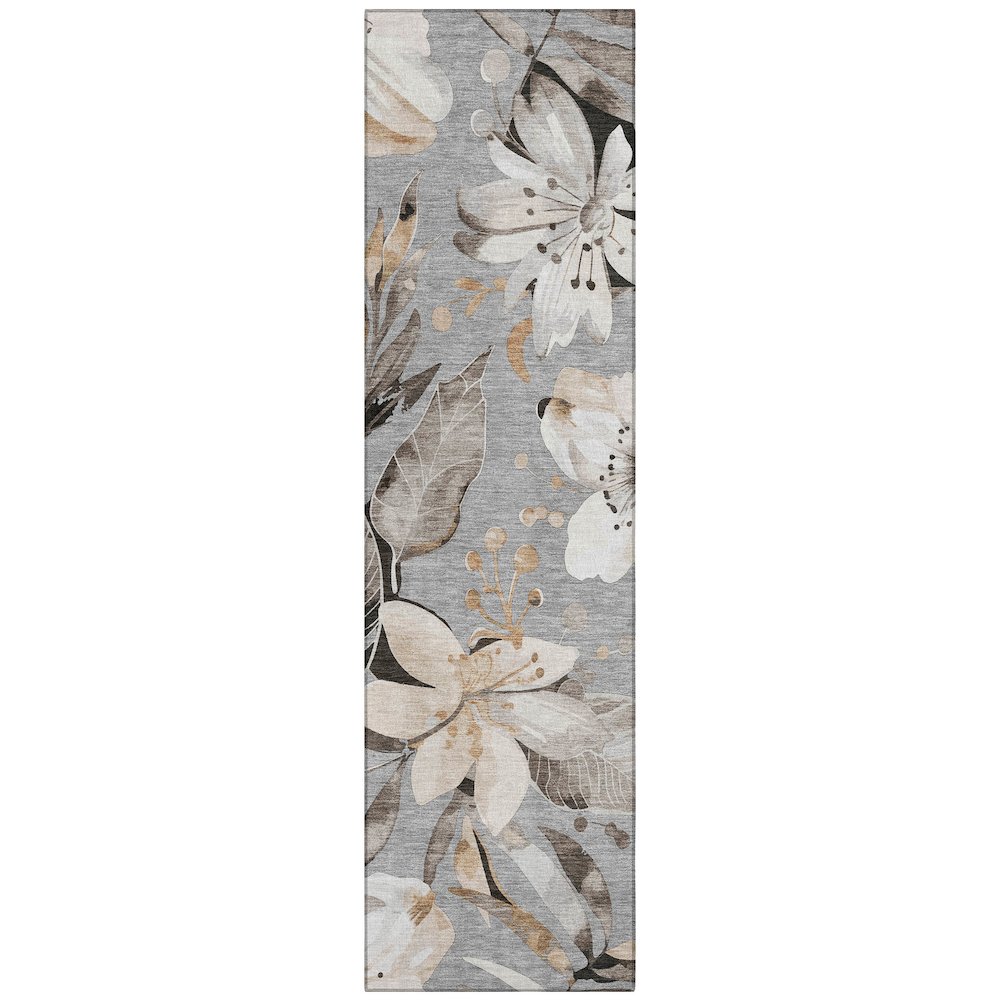 Machine Washable Indoor/Outdoor Chantille ACN2260 Gray 2'3" x 7'6" Runner Rug. Picture 1