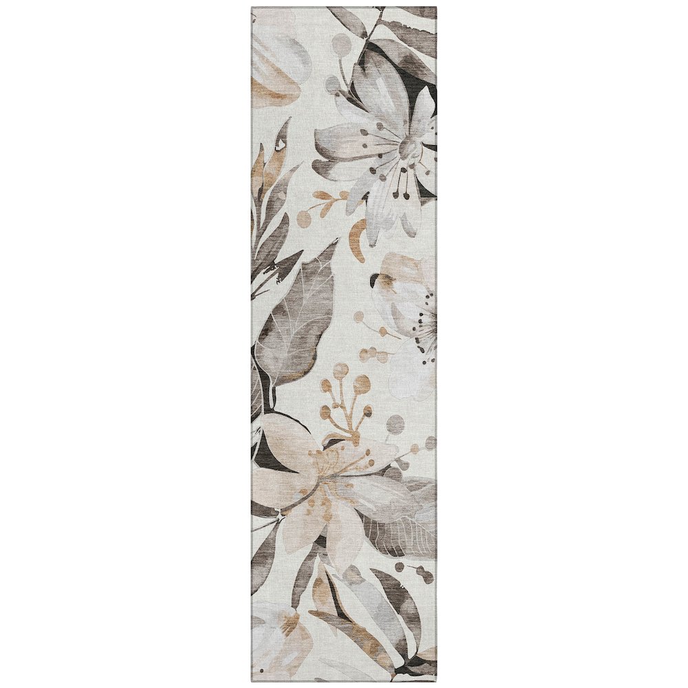 Machine Washable Indoor/Outdoor Chantille ACN2260 Ivory 2'3" x 7'6" Runner Rug. Picture 1
