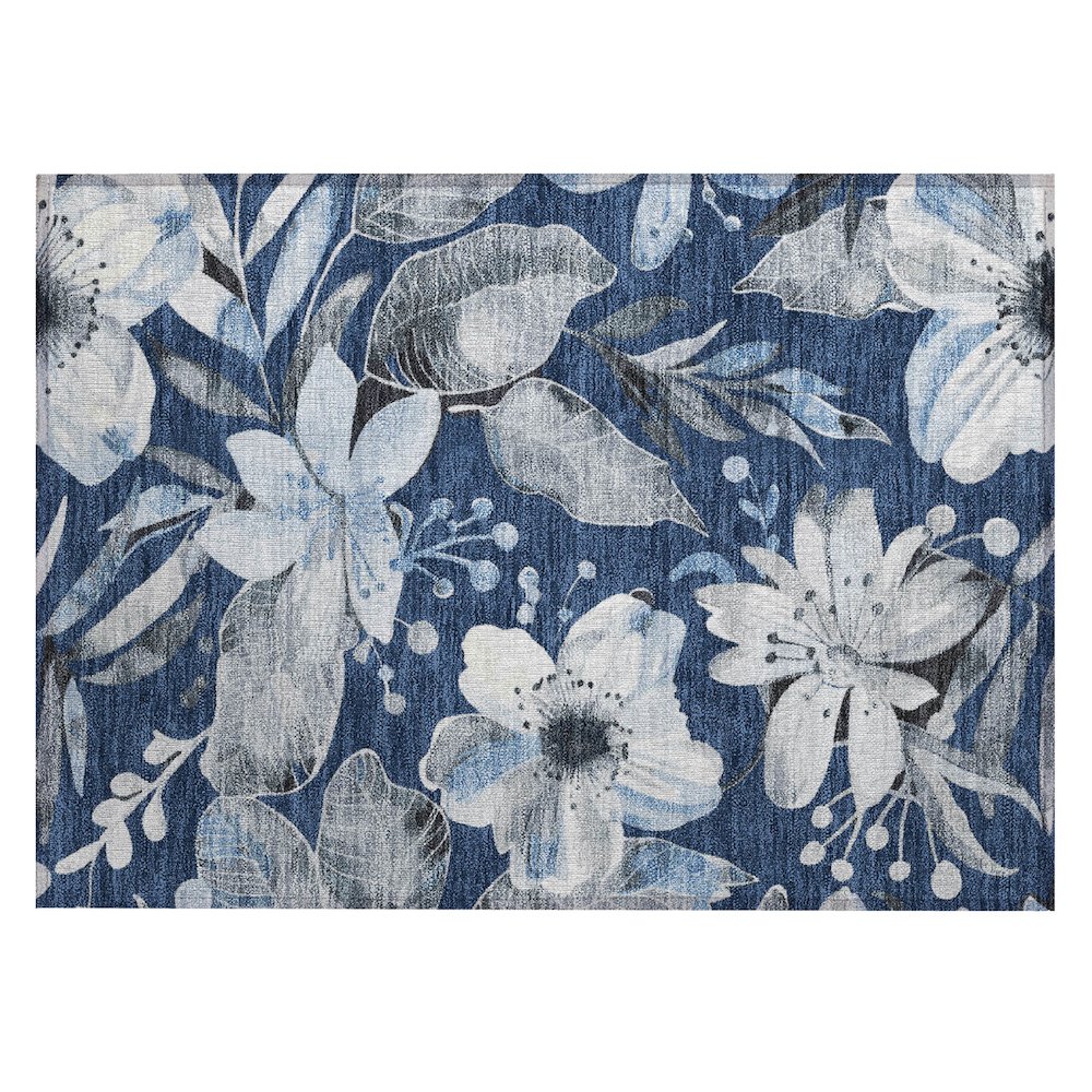 Machine Washable Indoor/Outdoor Chantille ACN2260 Blue 1'8" x 2'6" Rug. Picture 1