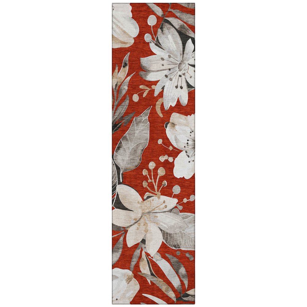Machine Washable Indoor/Outdoor Chantille ACN2260 Red 2'3" x 7'6" Runner Rug. Picture 1
