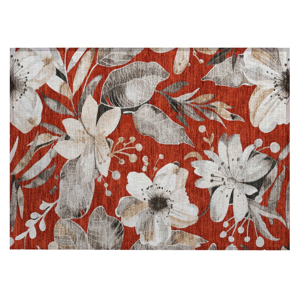 Machine Washable Indoor/Outdoor Chantille ACN2260 Red 1'8" x 2'6" Rug. Picture 1