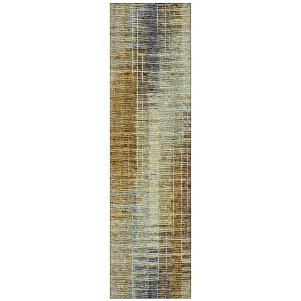 Machine Washable Indoor/Outdoor Chantille ACN2261 Green 2'3" x 7'6" Runner Rug. Picture 1