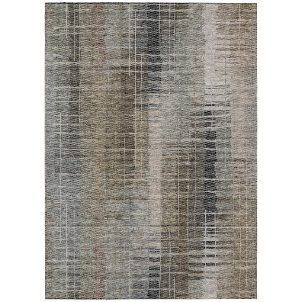 Machine Washable Indoor/Outdoor Chantille ACN2261 Brown 2'6" x 3'10" Rug. Picture 1