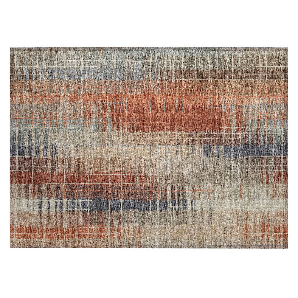 Machine Washable Indoor/Outdoor Chantille ACN2261 Brown 1'8" x 2'6" Rug. Picture 1