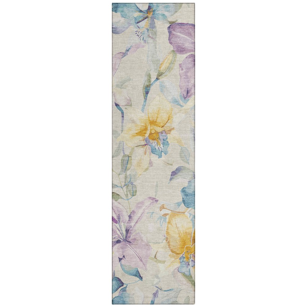 Machine Washable Indoor/Outdoor Chantille ACN2262 Brown 2'3" x 7'6" Runner Rug. Picture 1
