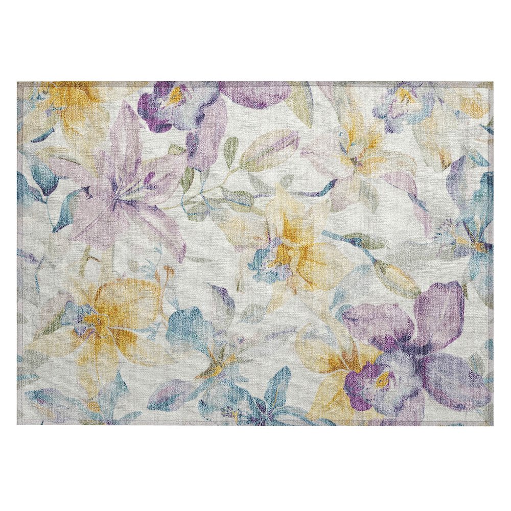 Machine Washable Indoor/Outdoor Chantille ACN2262 Ivory 1'8" x 2'6" Rug. Picture 1