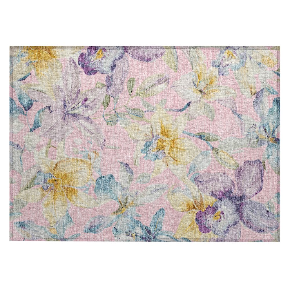 Machine Washable Indoor/Outdoor Chantille ACN2262 Pink 1'8" x 2'6" Rug. Picture 1