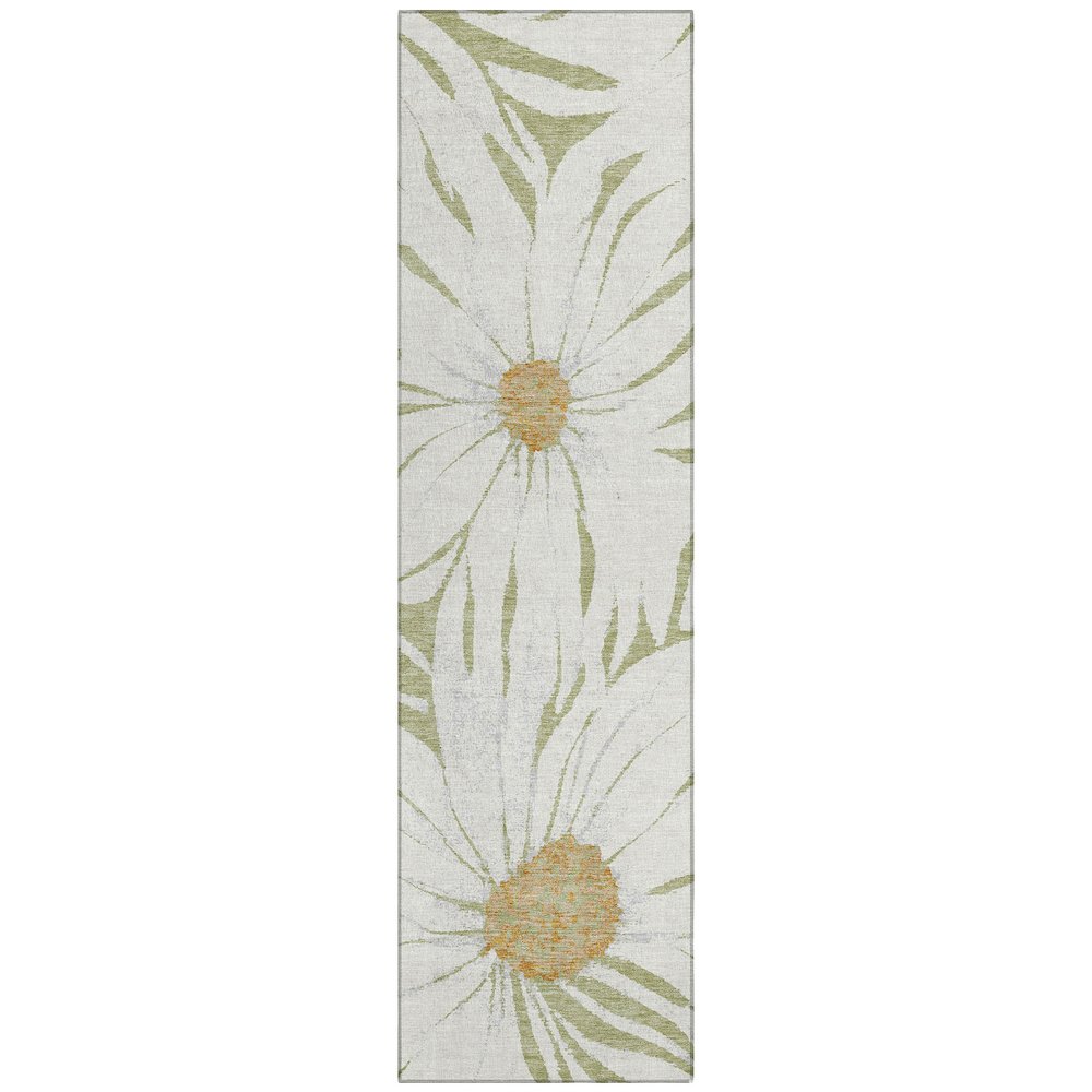 Machine Washable Indoor/Outdoor Chantille ACN2263 Green 2'3" x 7'6" Runner Rug. Picture 1