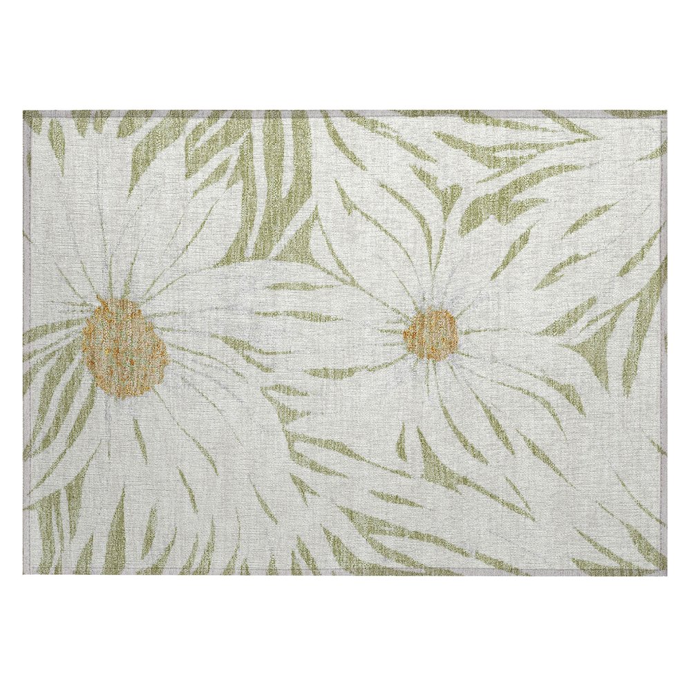 Machine Washable Indoor/Outdoor Chantille ACN2263 Green 1'8" x 2'6" Rug. Picture 1