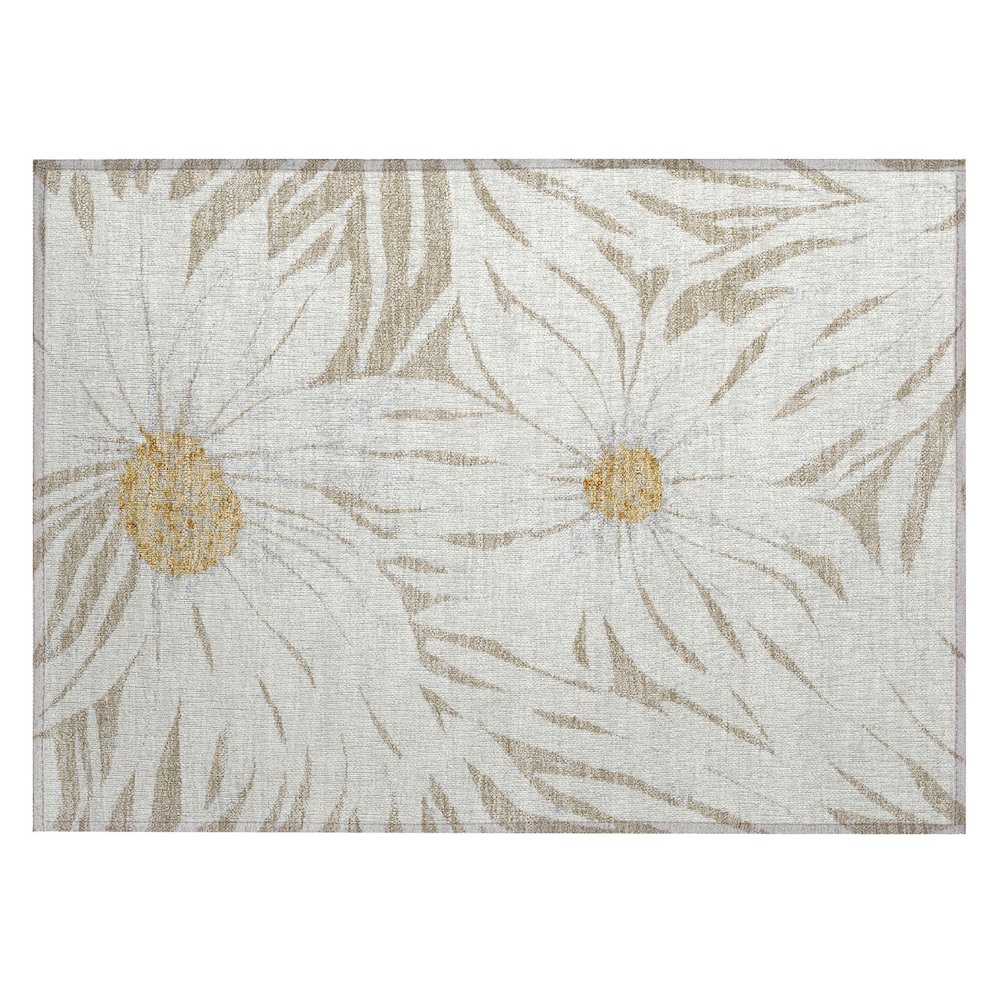 Machine Washable Indoor/Outdoor Chantille ACN2263 Brown 1'8" x 2'6" Rug. Picture 1