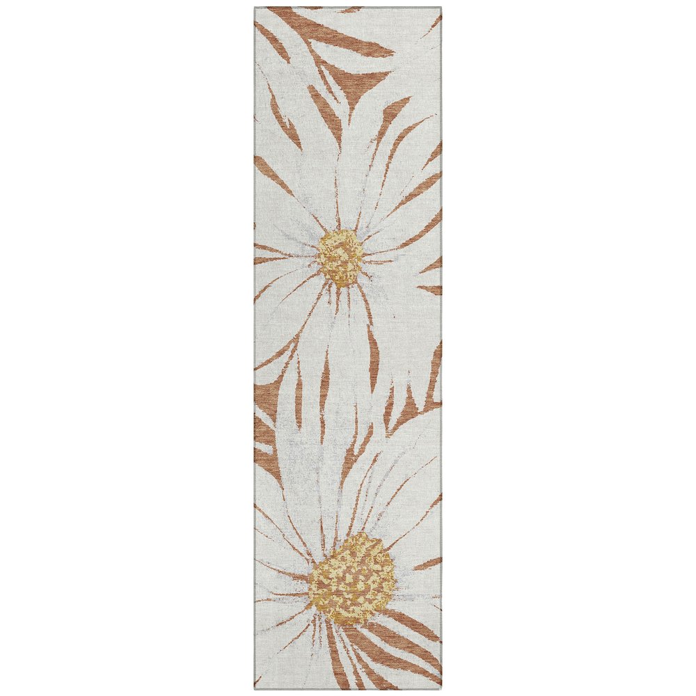 Machine Washable Indoor/Outdoor Chantille ACN2263 Orange 2'3" x 7'6" Runner Rug. Picture 1