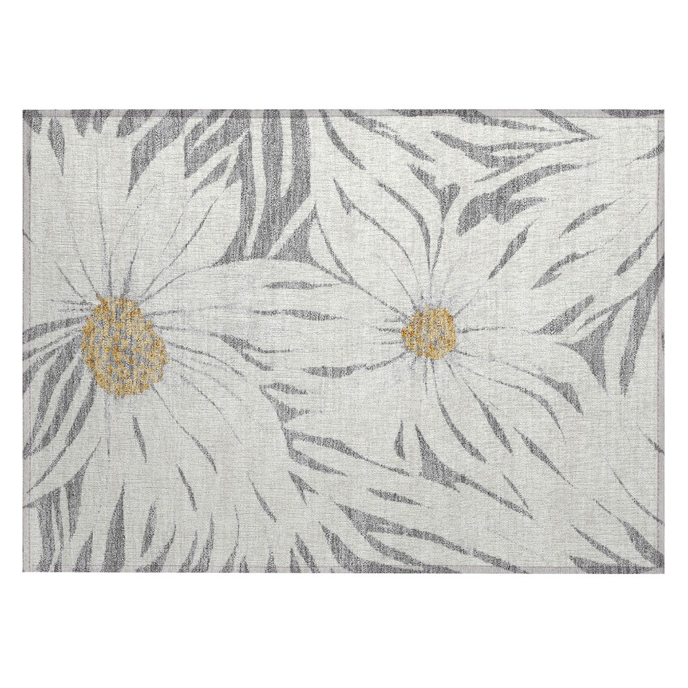 Machine Washable Indoor/Outdoor Chantille ACN2263 Gray 1'8" x 2'6" Rug. Picture 1