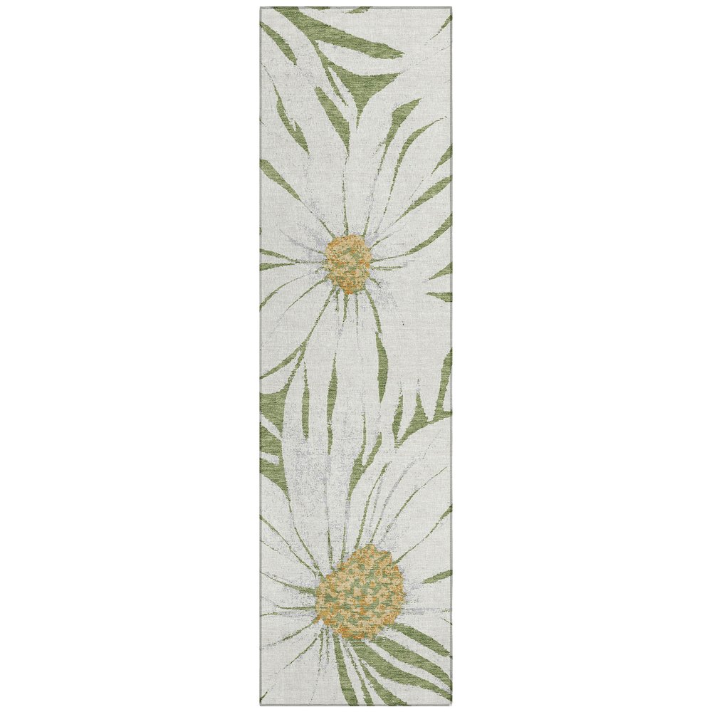 Machine Washable Indoor/Outdoor Chantille ACN2263 Green 2'3" x 7'6" Runner Rug. Picture 1