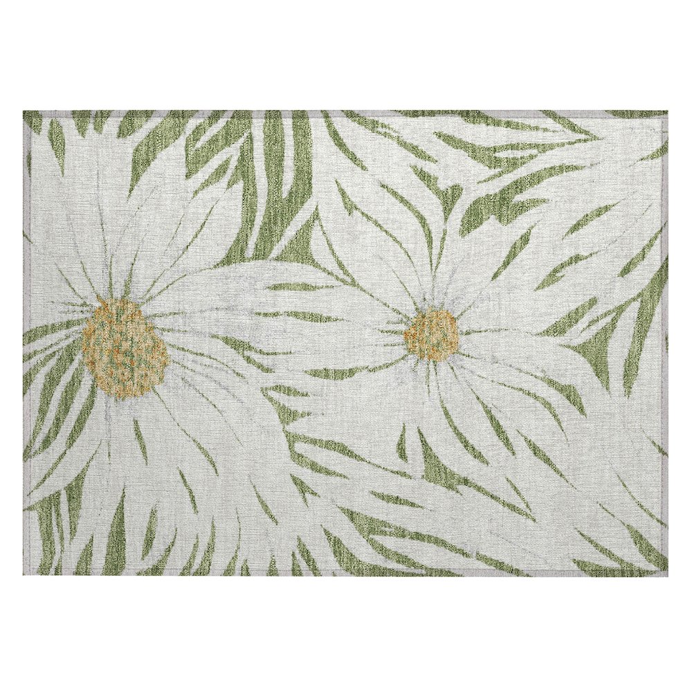Machine Washable Indoor/Outdoor Chantille ACN2263 Green 1'8" x 2'6" Rug. Picture 1