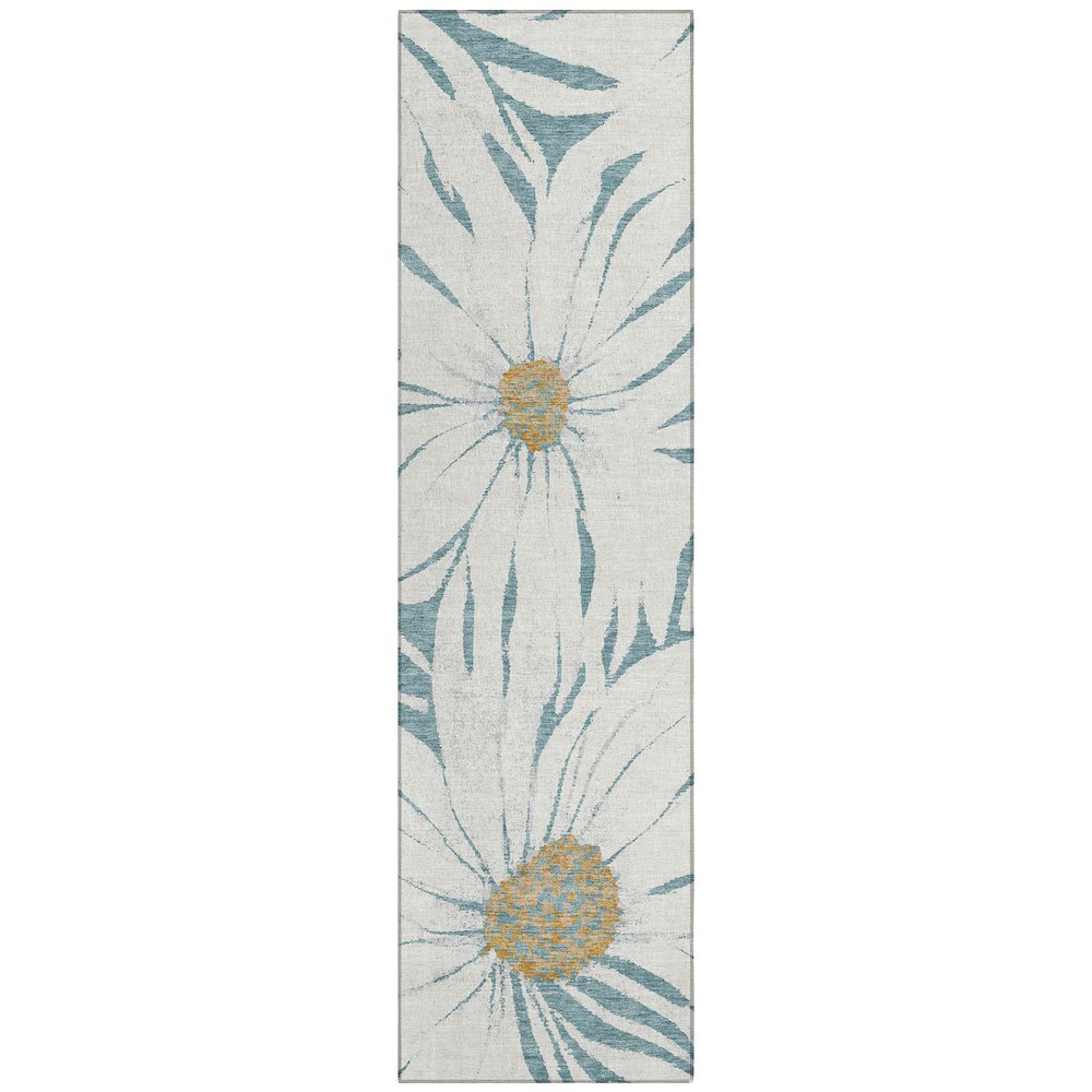 Machine Washable Indoor/Outdoor Chantille ACN2263 Teal 2'3" x 7'6" Runner Rug. Picture 1