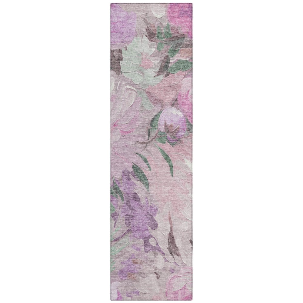 Machine Washable Indoor/Outdoor Chantille ACN2264 Pink 2'3" x 7'6" Runner Rug. Picture 1
