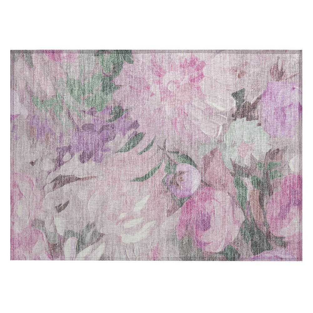 Machine Washable Indoor/Outdoor Chantille ACN2264 Pink 1'8" x 2'6" Rug. Picture 1