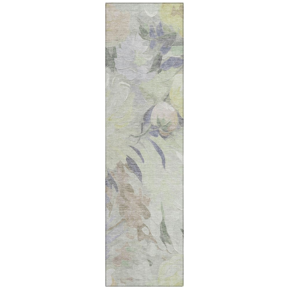 Machine Washable Indoor/Outdoor Chantille ACN2264 Green 2'3" x 7'6" Runner Rug. Picture 1