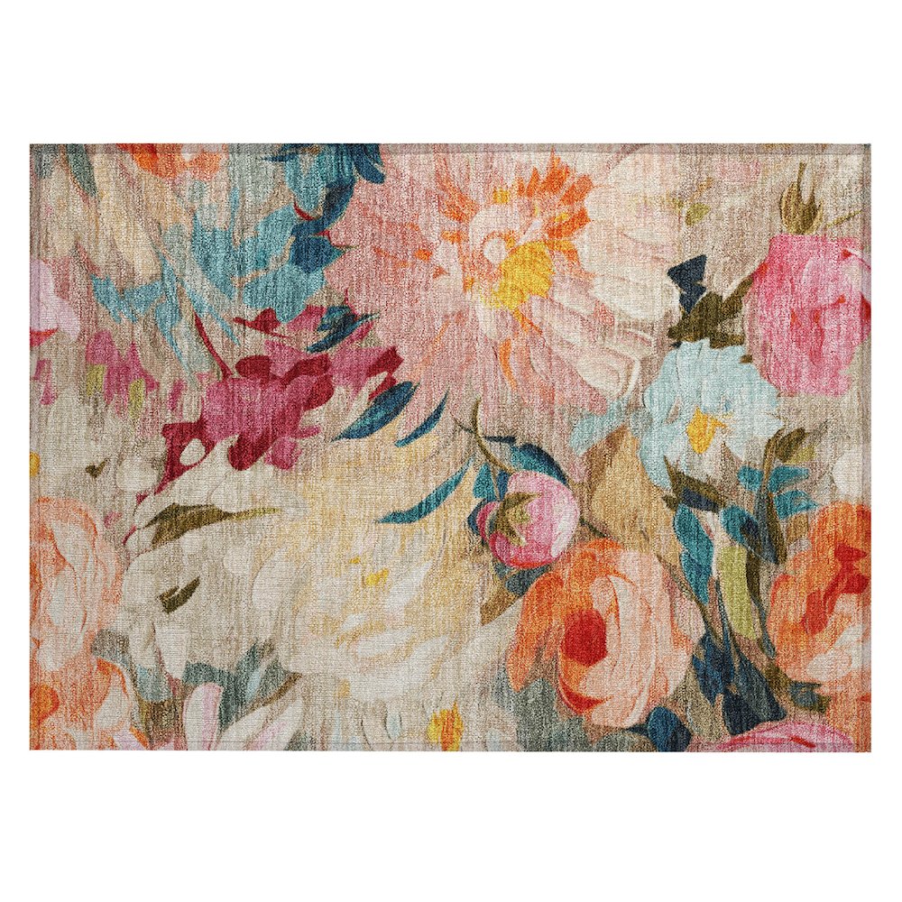 Machine Washable Indoor/Outdoor Chantille ACN2264 Ivory 1'8" x 2'6" Rug. Picture 1