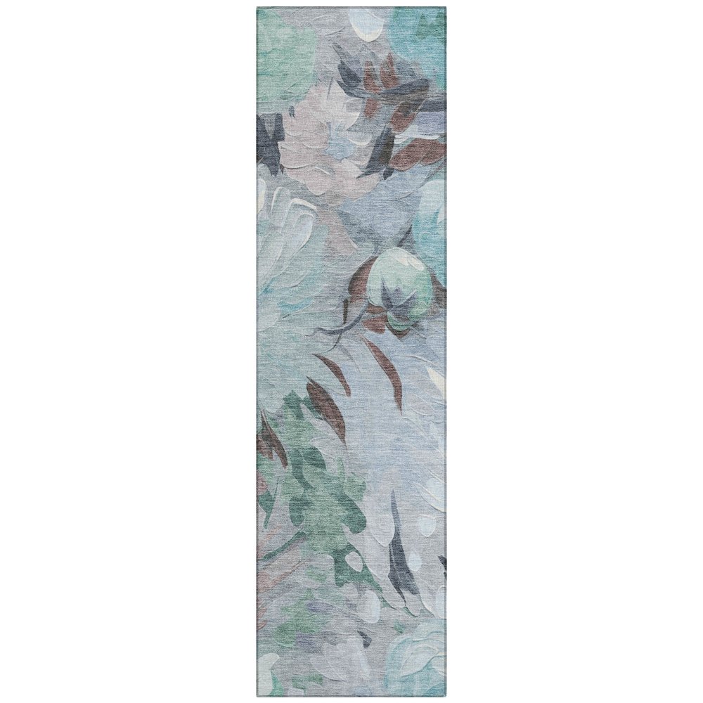 Machine Washable Indoor/Outdoor Chantille ACN2264 Teal 2'3" x 7'6" Runner Rug. Picture 1
