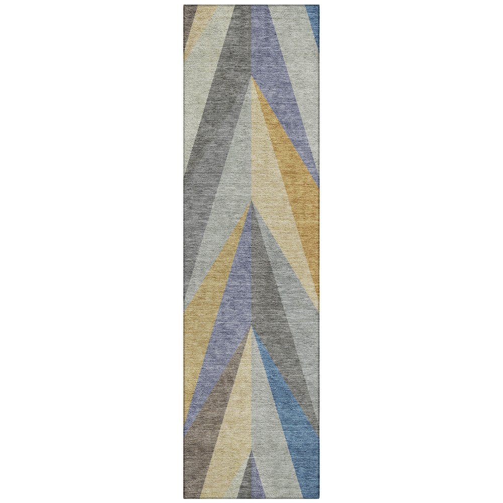Machine Washable Indoor/Outdoor Chantille ACN2265 Gold 2'3" x 7'6" Runner Rug. Picture 1