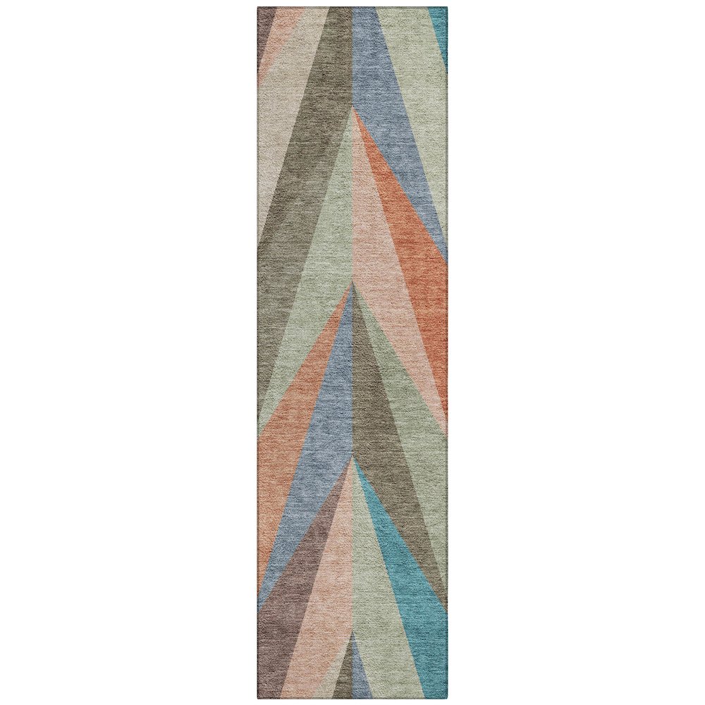 Machine Washable Indoor/Outdoor Chantille ACN2265 Green 2'3" x 7'6" Runner Rug. Picture 1