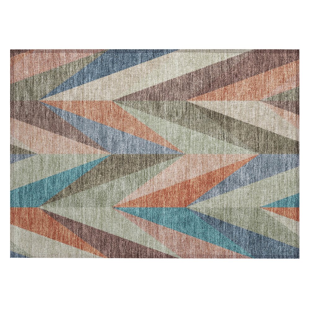 Machine Washable Indoor/Outdoor Chantille ACN2265 Green 1'8" x 2'6" Rug. Picture 1