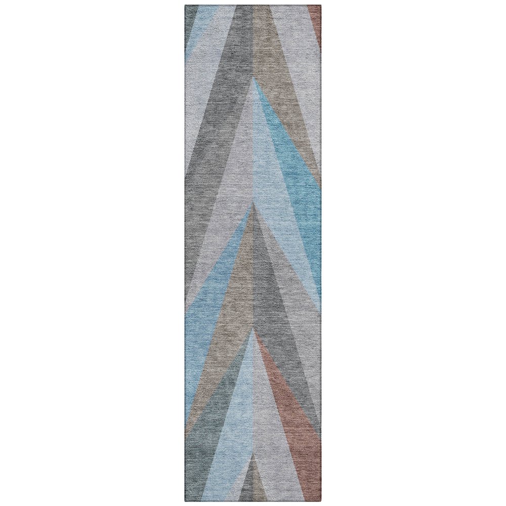 Machine Washable Indoor/Outdoor Chantille ACN2265 Teal 2'3" x 7'6" Runner Rug. Picture 1