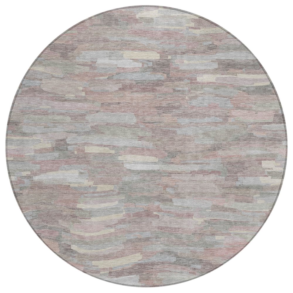 Machine Washable Indoor/Outdoor Chantille ACN2266 Pink 8' x 8' Round Rug. Picture 1