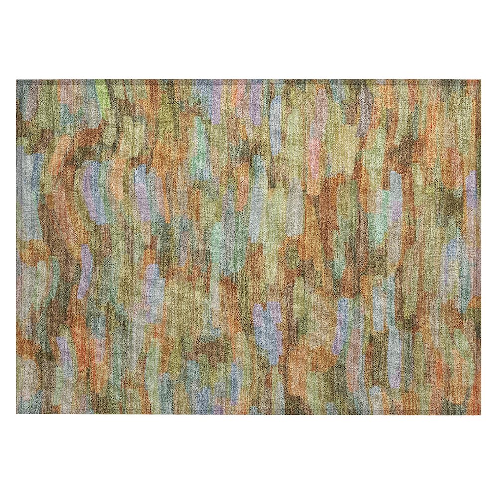 Machine Washable Indoor/Outdoor Chantille ACN2266 Green 1'8" x 2'6" Rug. Picture 1