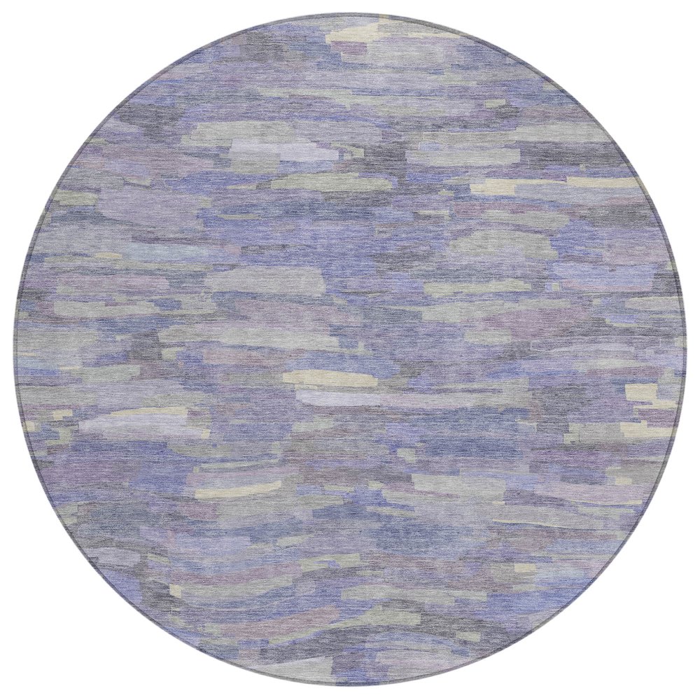 Machine Washable Indoor/Outdoor Chantille ACN2266 Purple 8' x 8' Round Rug. Picture 1