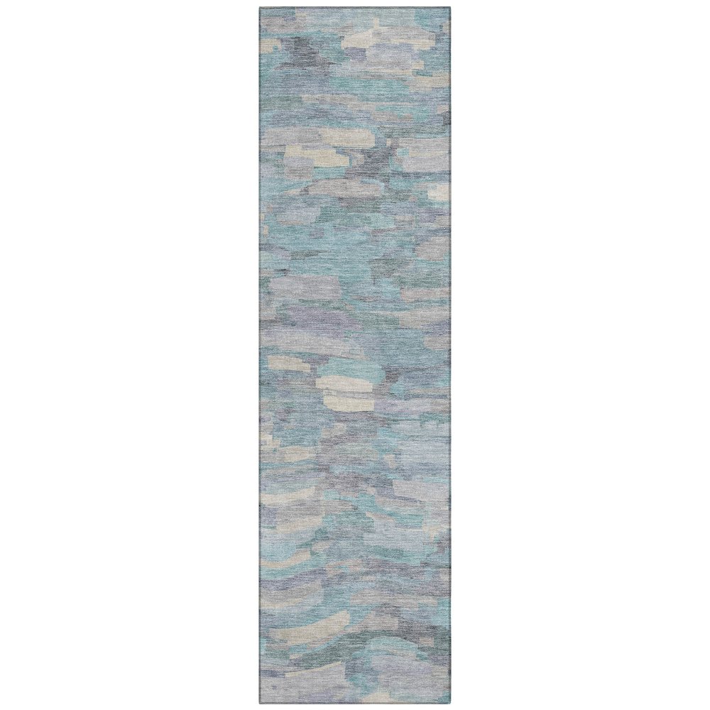 Machine Washable Indoor/Outdoor Chantille ACN2266 Teal 2'3" x 7'6" Runner Rug. Picture 1