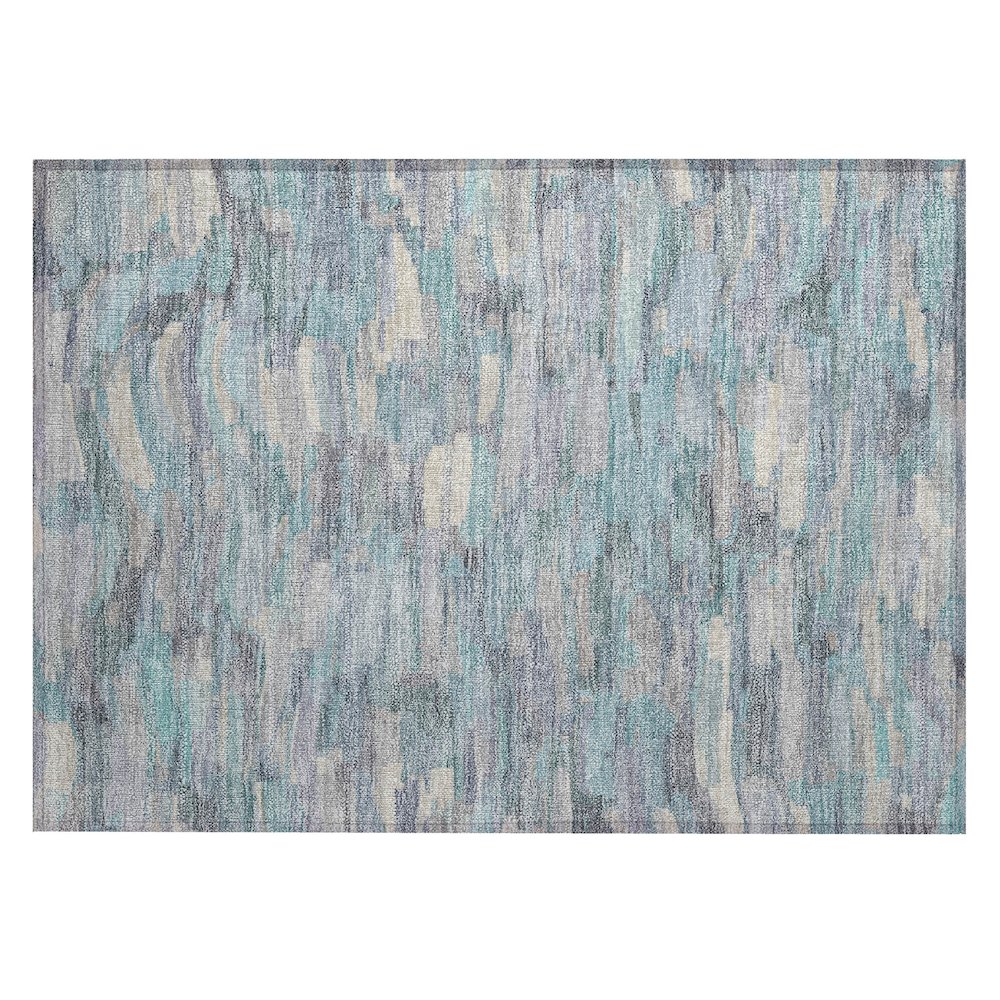 Machine Washable Indoor/Outdoor Chantille ACN2266 Teal 1'8" x 2'6" Rug. Picture 1