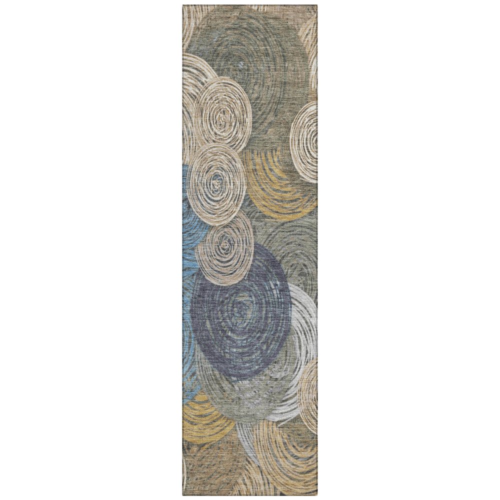 Machine Washable Indoor/Outdoor Chantille ACN2267 Brown 2'3" x 7'6" Runner Rug. Picture 1