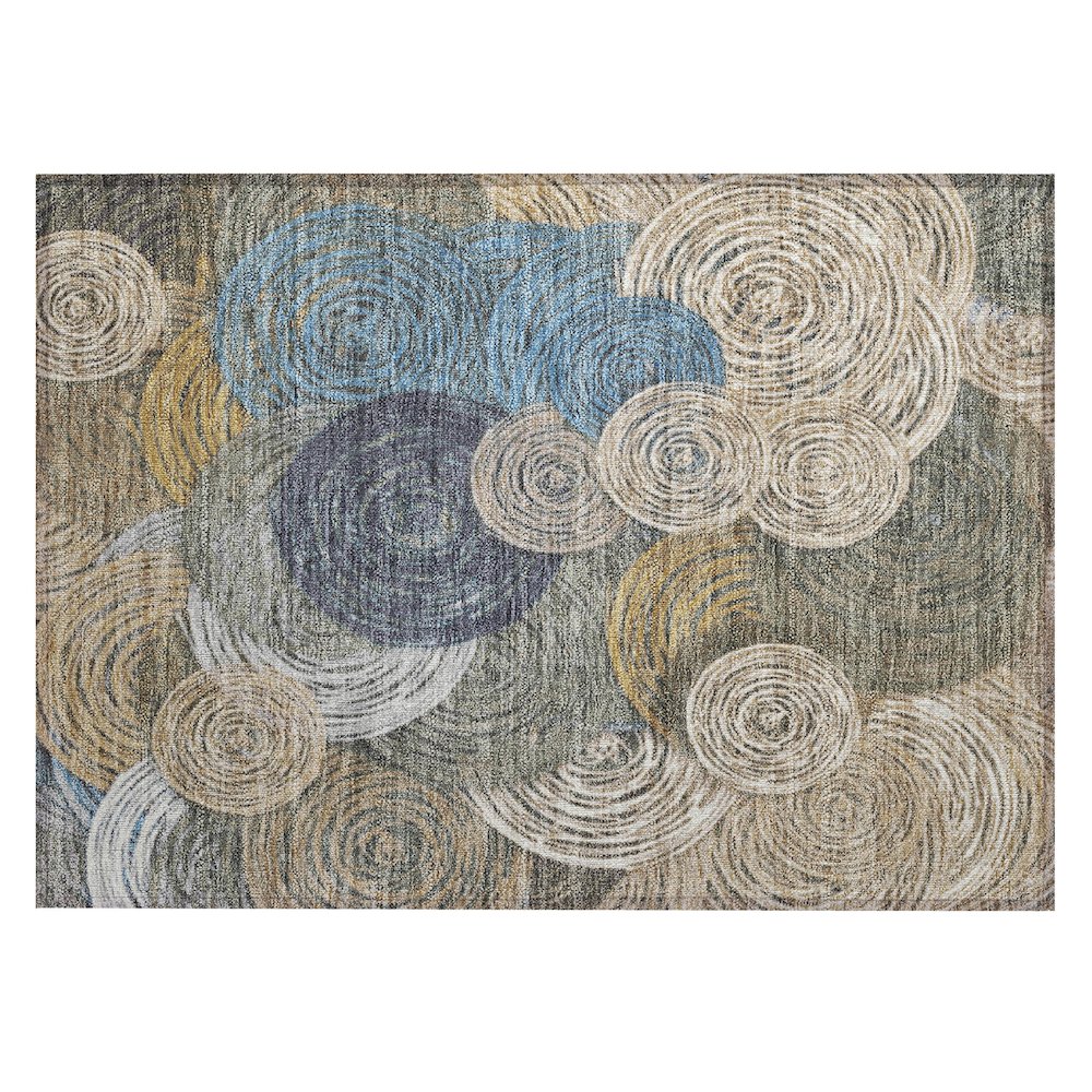 Machine Washable Indoor/Outdoor Chantille ACN2267 Brown 1'8" x 2'6" Rug. Picture 1