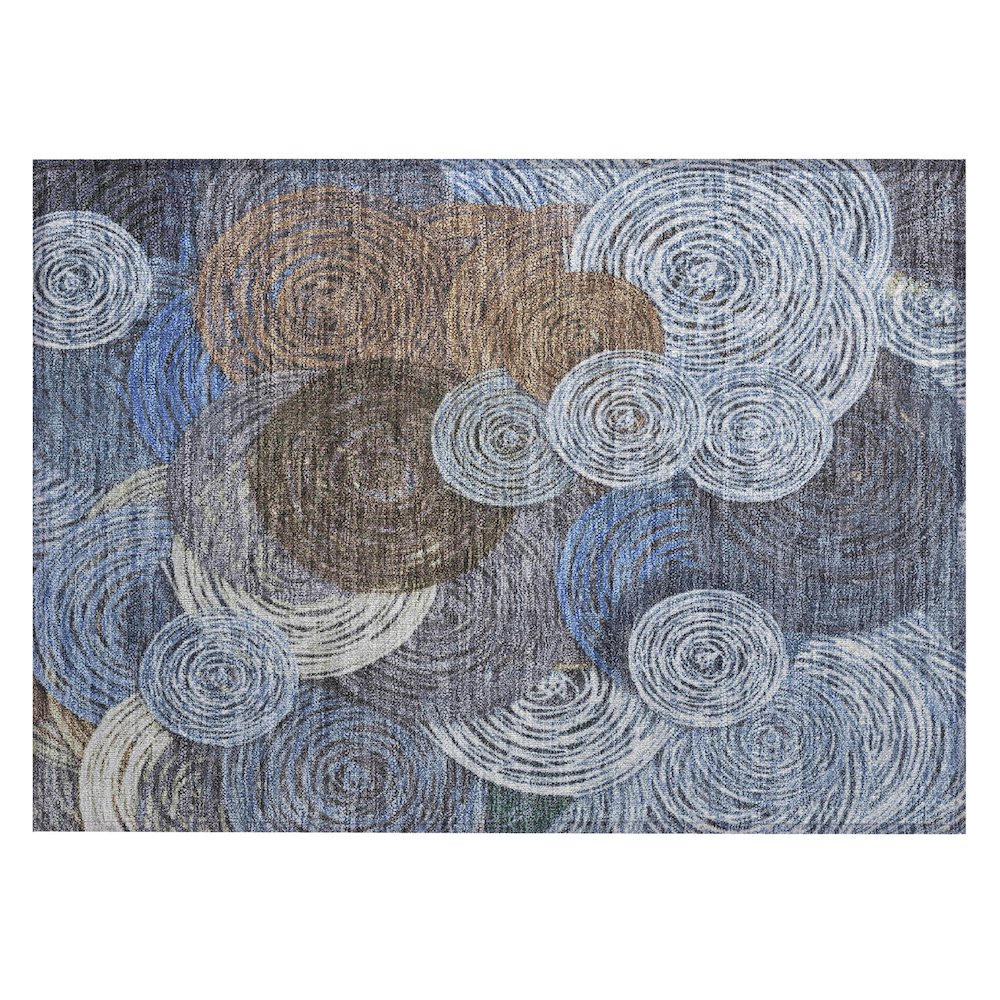 Machine Washable Indoor/Outdoor Chantille ACN2267 Blue 1'8" x 2'6" Rug. Picture 1