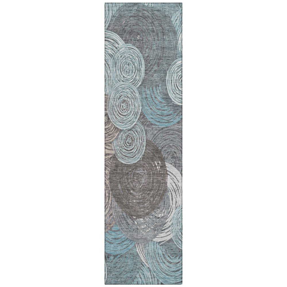 Machine Washable Indoor/Outdoor Chantille ACN2267 Teal 2'3" x 7'6" Runner Rug. Picture 1