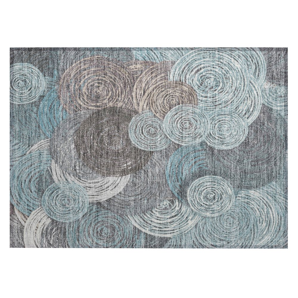 Machine Washable Indoor/Outdoor Chantille ACN2267 Teal 1'8" x 2'6" Rug. Picture 1