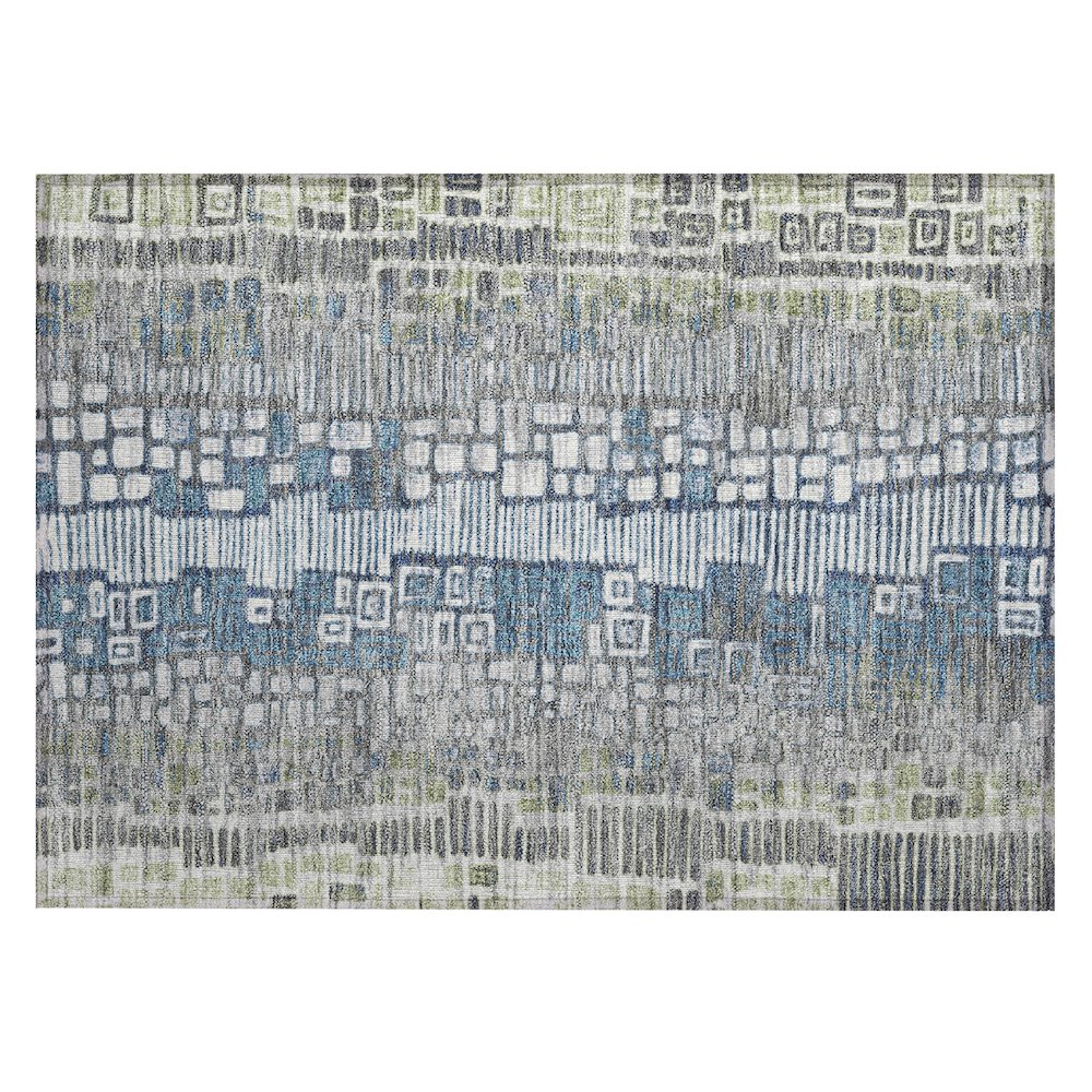 Machine Washable Indoor/Outdoor Chantille ACN2268 Green 1'8" x 2'6" Rug. Picture 1