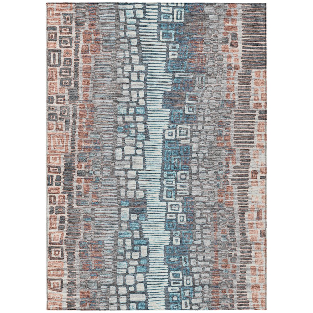 Machine Washable Indoor/Outdoor Chantille ACN2268 Orange 2'6" x 3'10" Rug. Picture 1