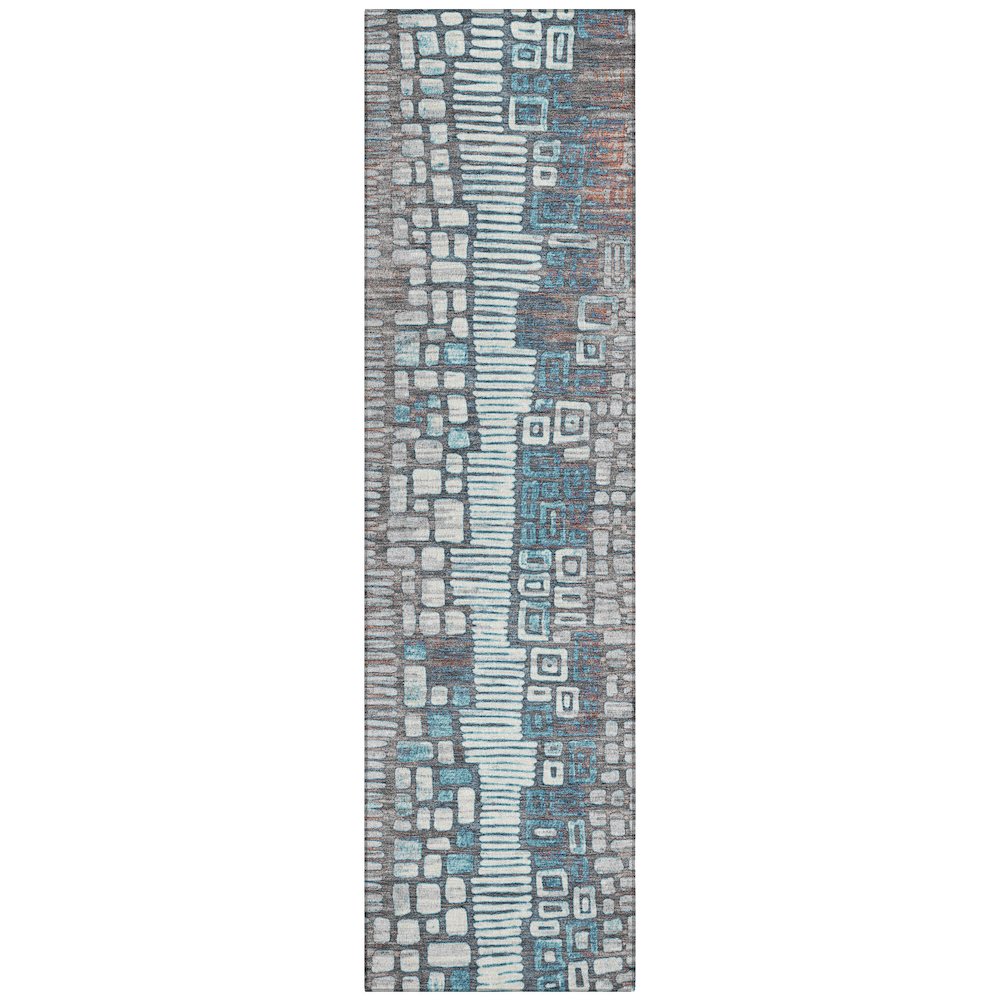 Machine Washable Indoor/Outdoor Chantille ACN2268 Orange 2'3" x 7'6" Runner Rug. Picture 1