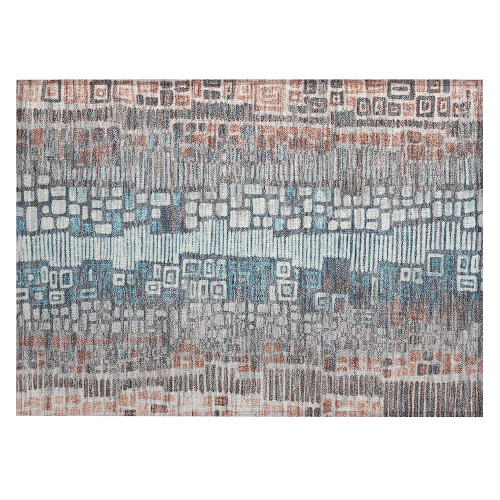 Machine Washable Indoor/Outdoor Chantille ACN2268 Orange 1'8" x 2'6" Rug. Picture 1
