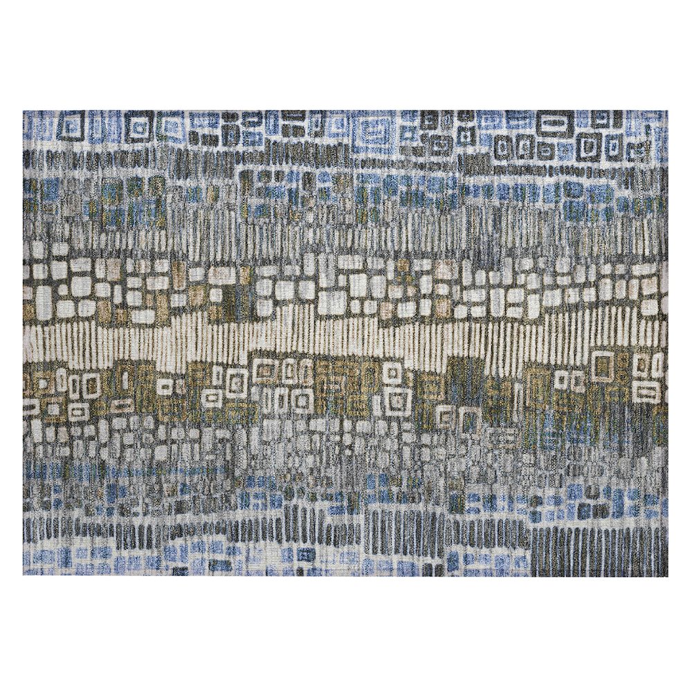 Machine Washable Indoor/Outdoor Chantille ACN2268 Blue 1'8" x 2'6" Rug. Picture 1