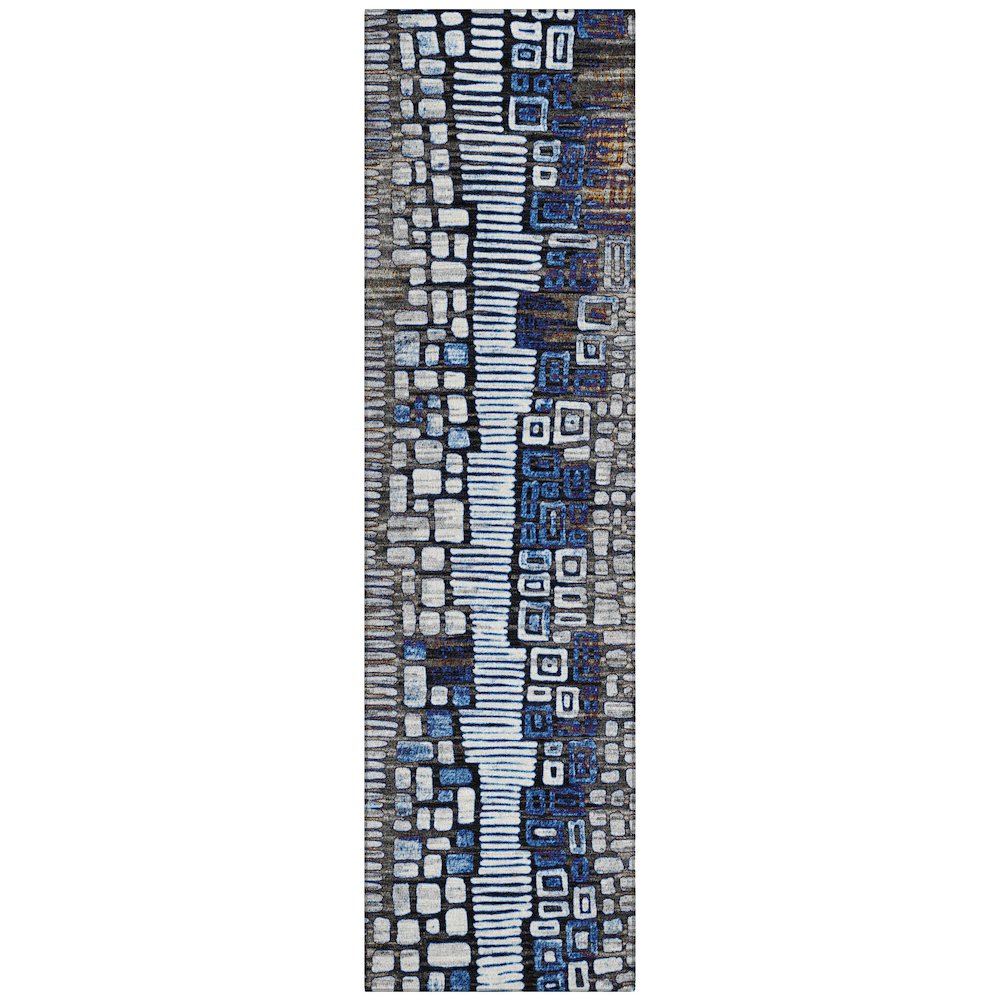 Machine Washable Indoor/Outdoor Chantille ACN2268 Gray 2'3" x 7'6" Runner Rug. Picture 1